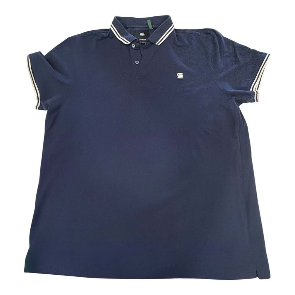 G-Star Raw Dunda Slim Stripe Polo Size XXL Blue